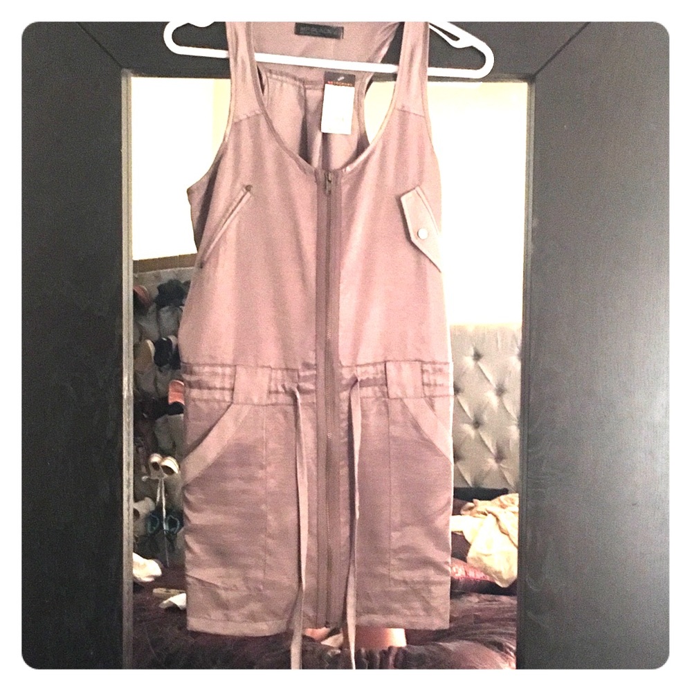Satin cargo dress
